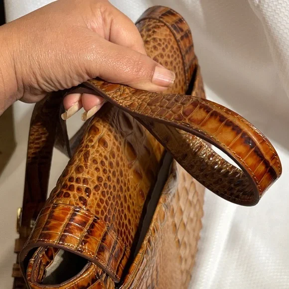 Brahmin Brown Crocodile Embossed Crossbody Bag - Picture 13 of 16